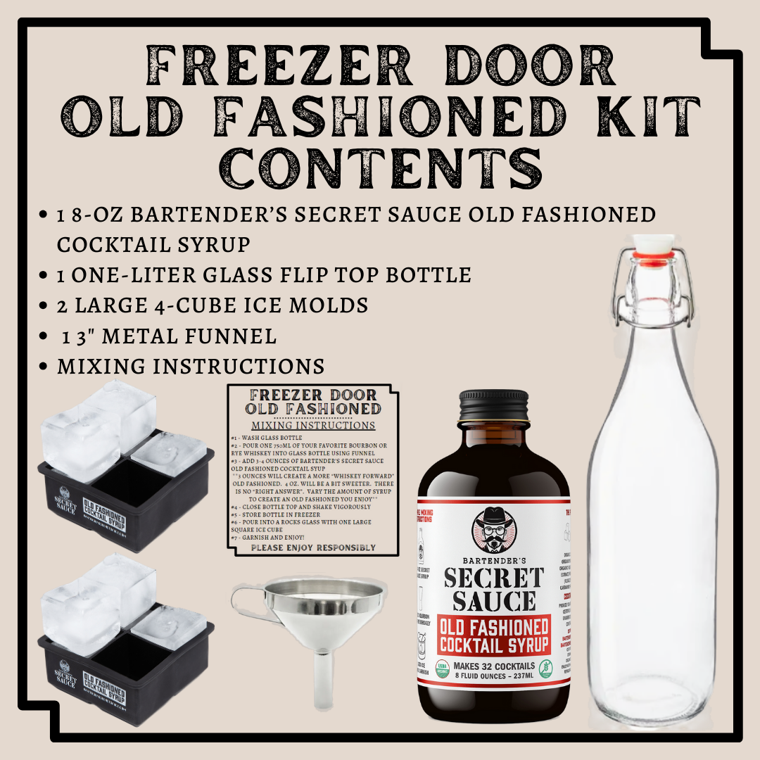 Bartender&#39;s Secret Sauce &quot;Freezer Door&quot; Old Fashioned Cocktail Kit