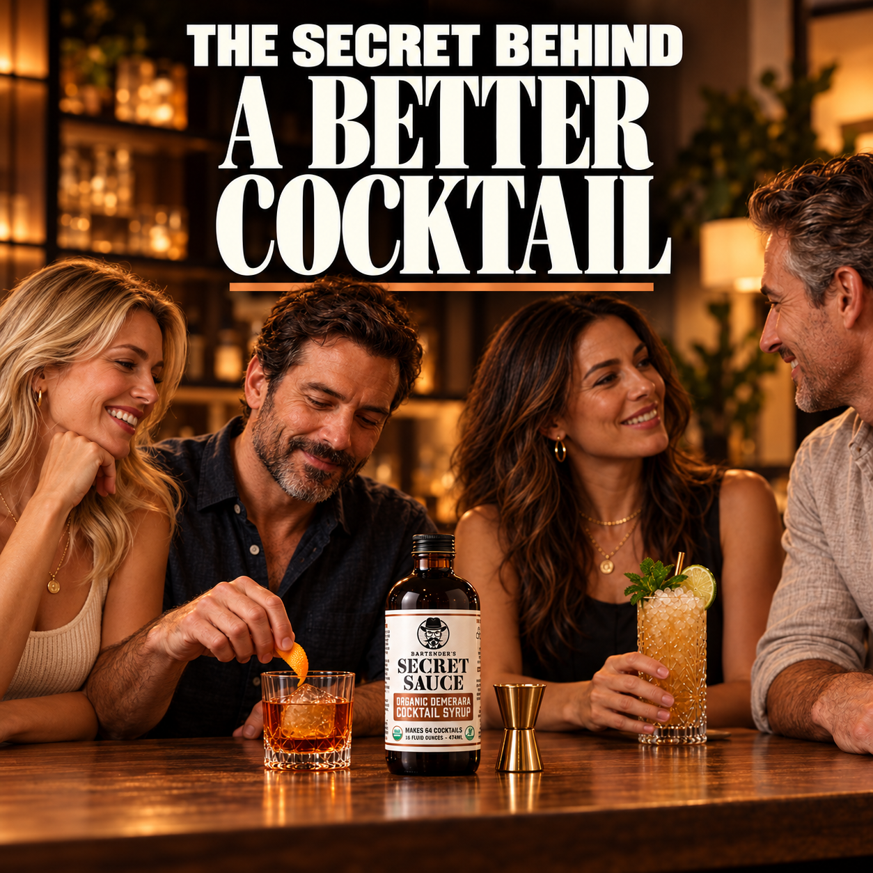 Bartender’s Secret Sauce USDA Organic Demerara Syrup – 16 oz Bottle (Cocktails & Coffee, Gluten-Free, OU Kosher)
