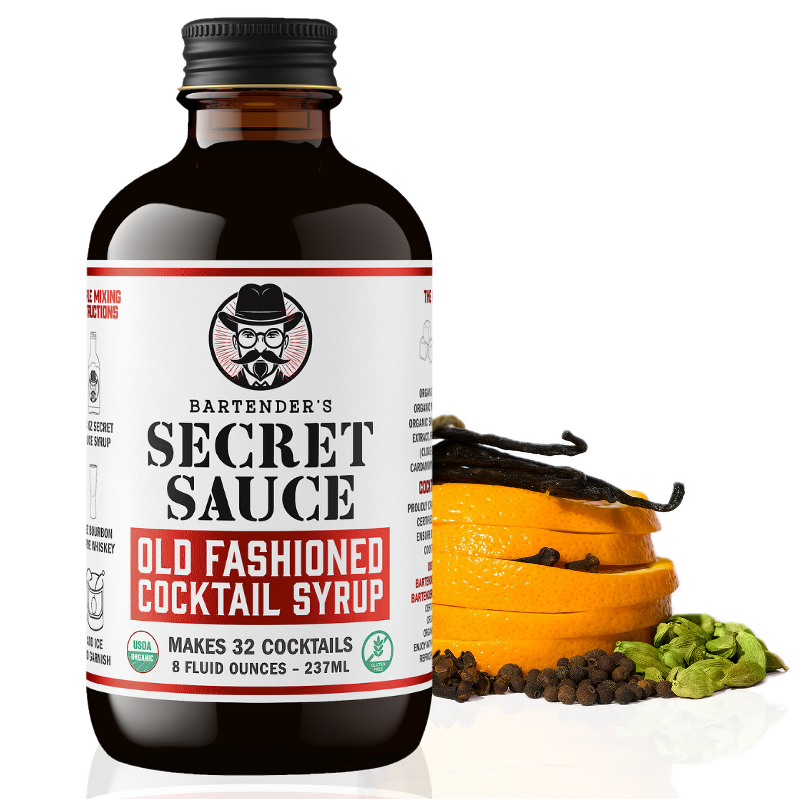 Bartender's Secret Sauce - Old Fashioned Cocktail Syrup - 8 Ounce