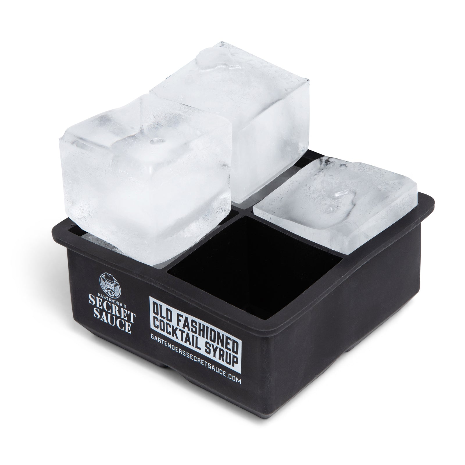 Large Four Cube Ice Mold - Perfect for Old Fashioned's and Whiskey Cocktails